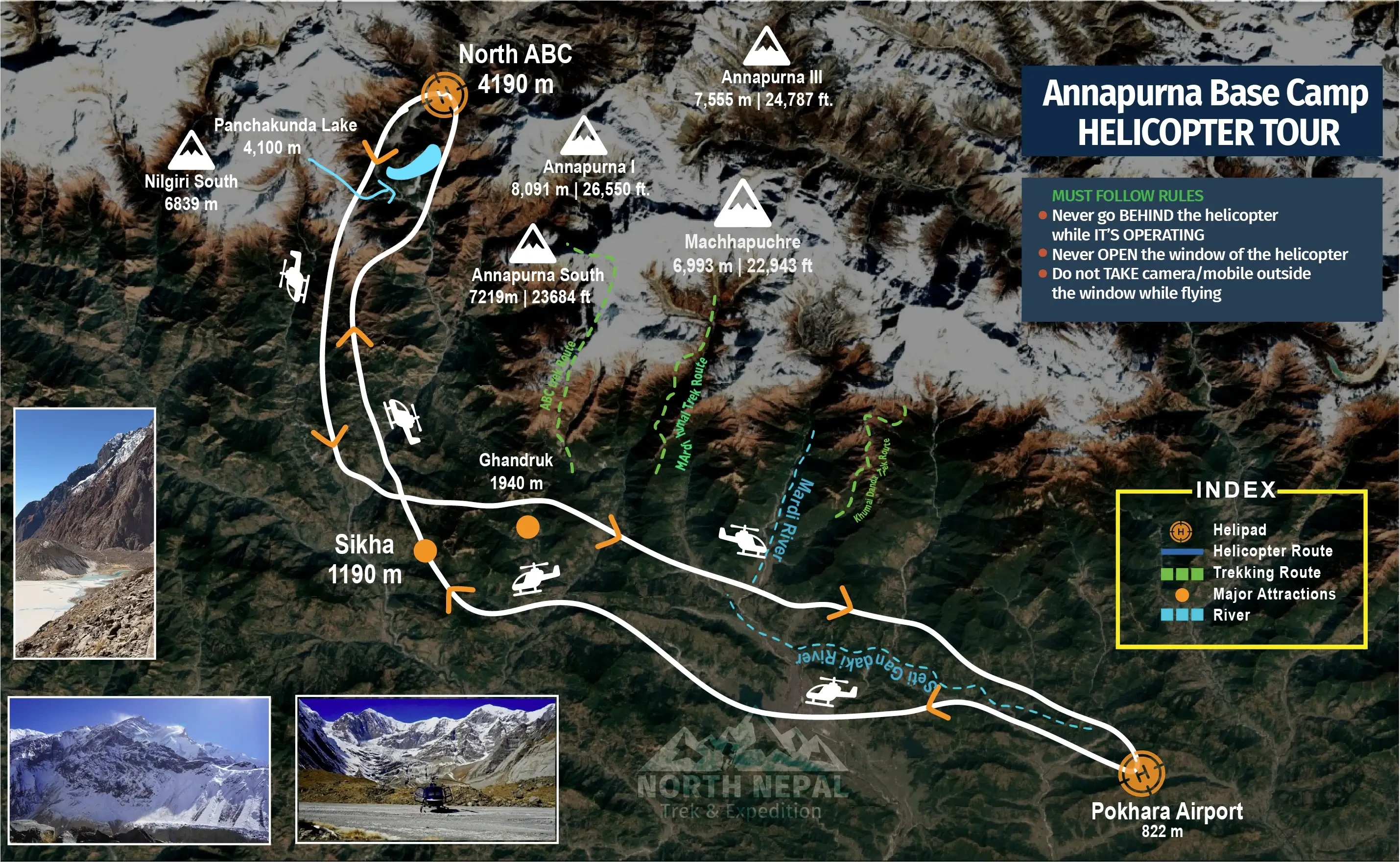 North ABC Helicopter Route Map